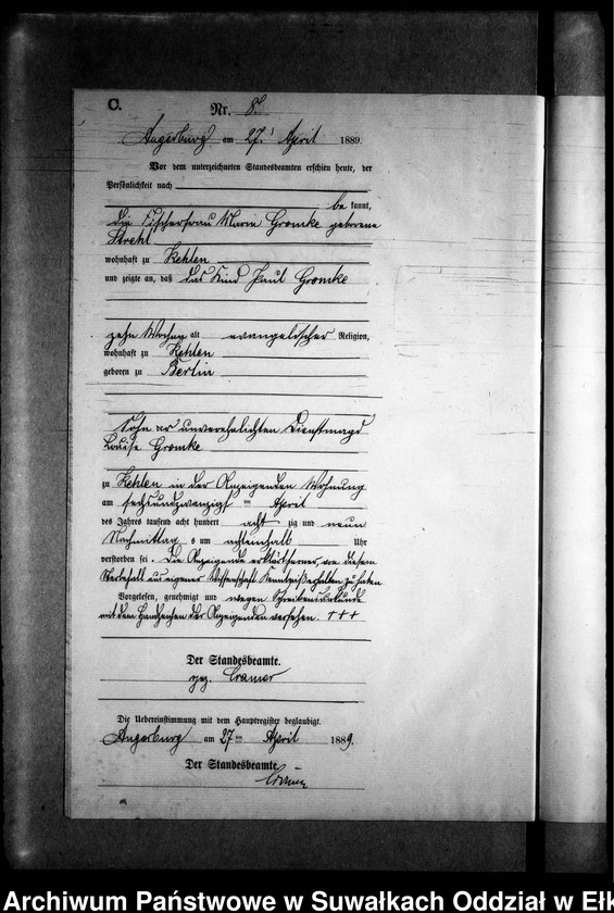 image.from.unit.number "Sterbe-Neben-Register des Preussischen Standes-Amtes Kehlen Kreis Angerburg"