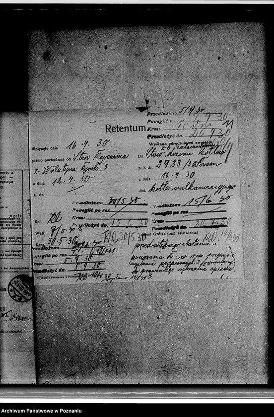 Obraz 15 z jednostki "Warsztat wulkanizacyjny St. Rajewicza w Wolsztynie nr woj. kotła 6504"