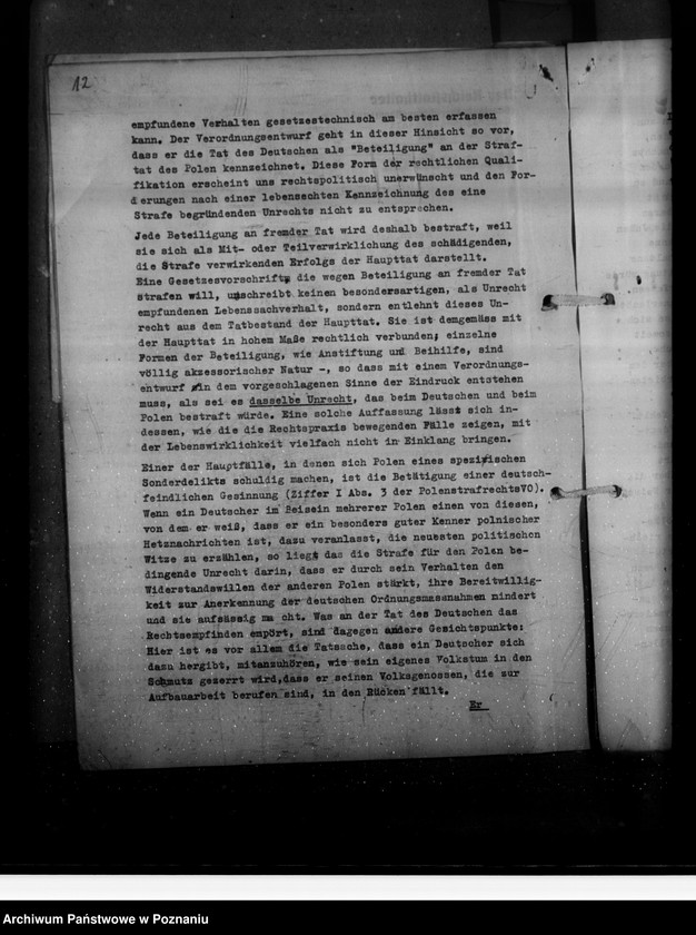 Obraz 17 z jednostki "Verordnung über die Strafbarkeit der Beteiligung an strafbaren Handlungen von Polen und Juden"