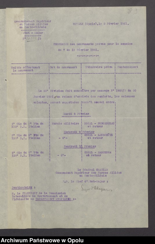 image.from.unit.number "Sorties /Korespondencja własna wychodząca, pisma, zarządzenia, potwierdzenia telefoniczne/ 1.02.-13.04.1921"