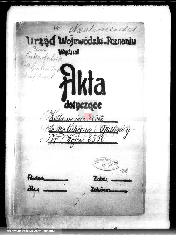 Obraz 4 z jednostki "Cukrownia w Opalenicy Spółka Akcyjna nr woj. kotła 6556"