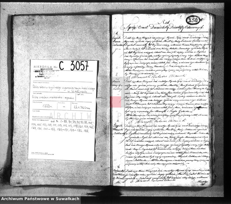 image.from.unit.number "Duplikat parafij wiżaynskiey z roku 1829"