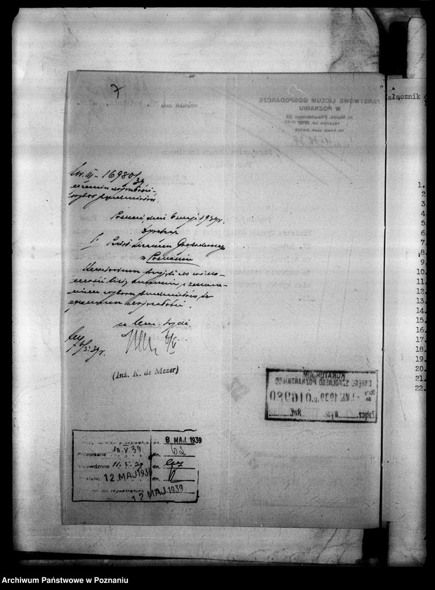 Obraz 11 z jednostki "Państwowe Liceum Gospodarcze- Poznań [lista uczennic klasy II. lic.]"