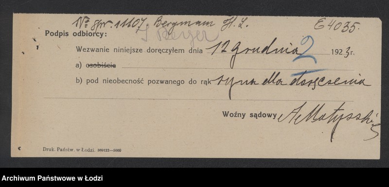 Obraz 4 z jednostki "Hersz Lajb Berger – sprzedaż manufaktury"