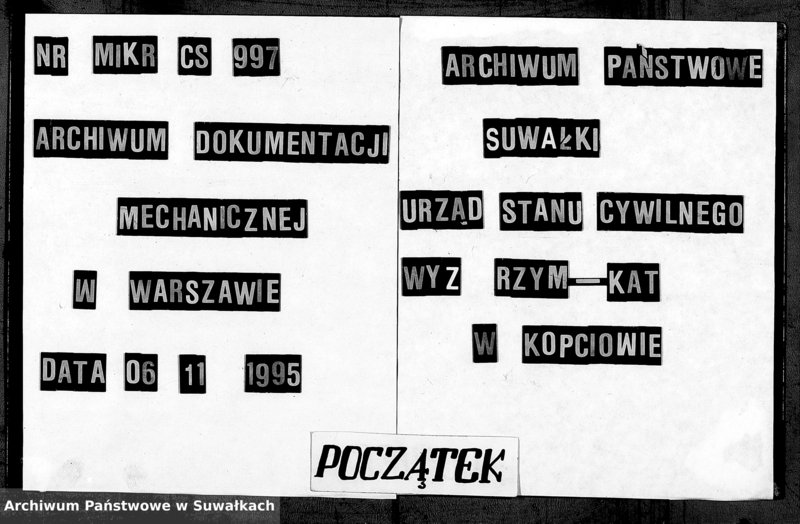 Obraz 1 z jednostki "Duplikat Rodivšichsja Brakosočetavšichsja i Umieršich Kopciovskago Rimsko-Katoličeskago Prichoda na 1893 god"