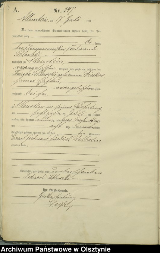 image.from.unit.number "Geburts-Haupt-Register Tom II,Nr 396 - 743"