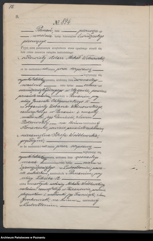 Obraz 14 z jednostki "Księga miejscowa małżeństw tom IV [Rejestr główny małżeństw]"