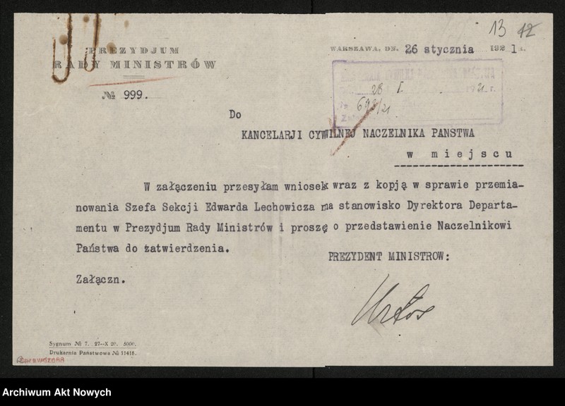 image.from.unit.number "Nominacje i dymisje w Biurze Prezydium Rady Ministrów"