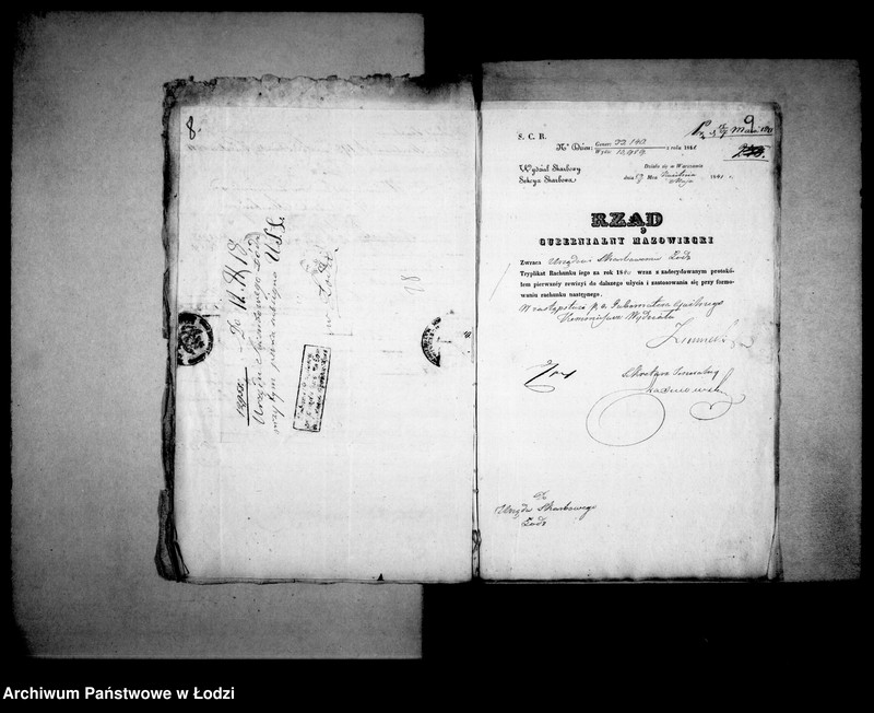 Obraz 10 z jednostki "[Korespondencja z Wydziałem Sarbowym Rządu Gubernialnego Mazowieckiego]"