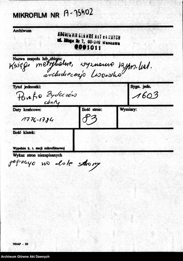 image.from.unit.number "Parafia: Żydaczów. Dekanat: Stryj. Księga metrykalna chrztów dla wsi Bereźnica Królewska* 1776-1783, miasta Żydaczów 1776-1784, w kolejnych wsi: Iwanowce 1777-1783, Turady 1777-1783, Cucułowce 1776-1784, Międzyrzecze 1776-1783, Żurawków* 1776-1782, Młyniska* 1776-1784, Zabłotowce* 1777-1784."