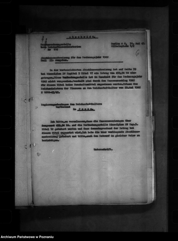 Obraz 10 z jednostki "Reichsdomänenverwaltung. Reichsbodenfonds. Reichswasserwirtschaftsverwaltung. Landeskulturverwaltung"