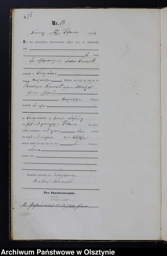 image.from.unit.number "Geburts-Haupt-Register Nr 1 - 121"