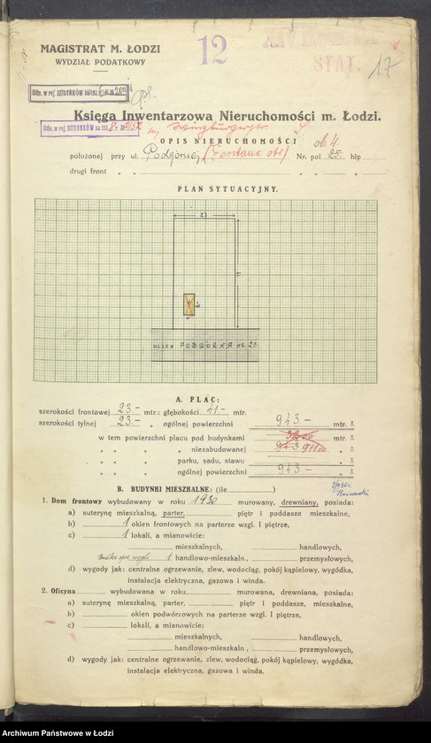 image.from.unit.number "Księga inwentarzowa nieruchomości m. Łodzi ul. Podgórna"