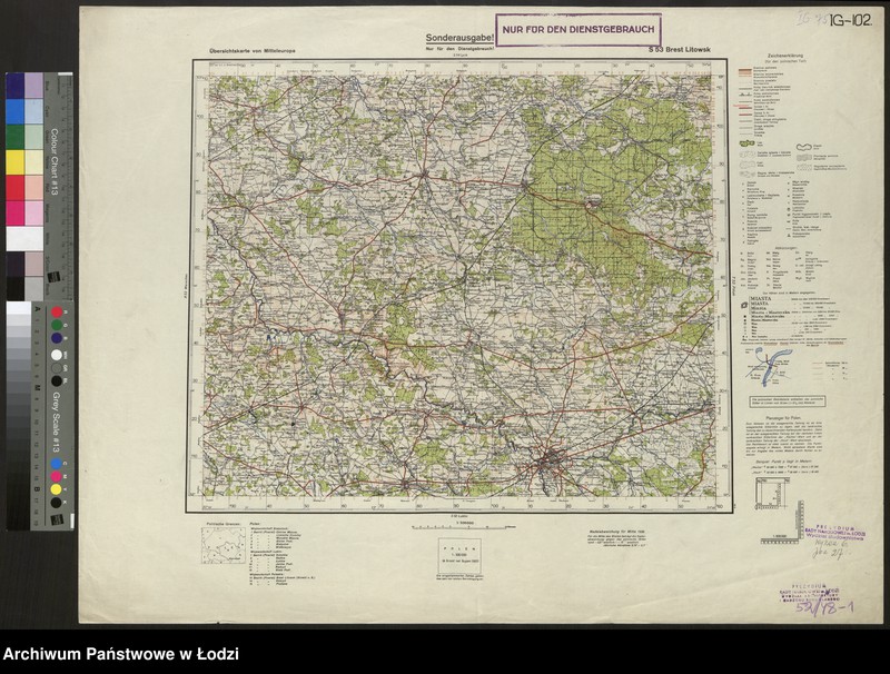 Obraz 1 z jednostki "Übersichtskarte von Mitteleuropa S 53 Brest Litowsk"