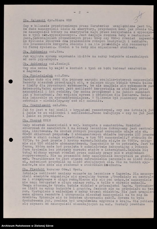 image.from.unit.number "Protokóły z posiedzeń Komisji Wychowania, Oświaty i Kultury Wojewódzkiej Rady Narodowej w Zielonej Górze; Nr 19 - 24"