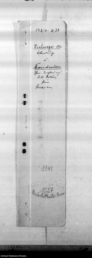Obraz 4 z jednostki "Viehweger, Otto - Abordnung und Brandmüller - Tiefbau- Ing. u.-k- Stellung für Gnesen"
