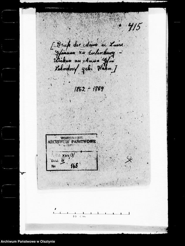 image.from.unit.number "/Anna u. Luise Gfinnen zu Eulenburg- Wicken an Anna Gfin Lehndorff geb. Hahn/"