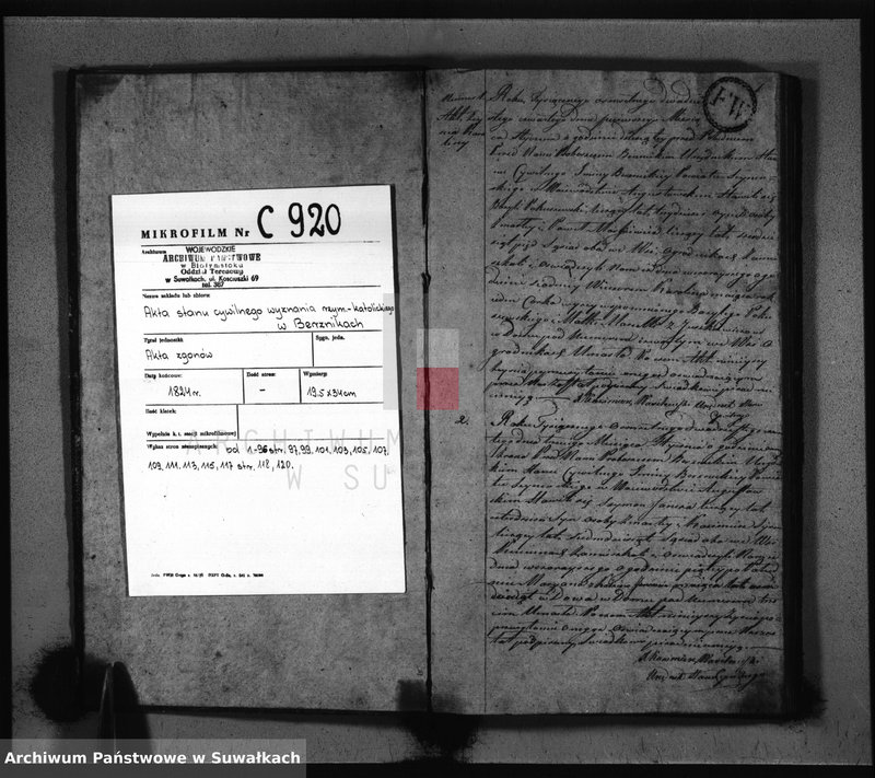 image.from.unit.number "Akta Umarłych Gminy Berznickiey Roku 1824 od 1-go Stycznia do 31 Grudnia"