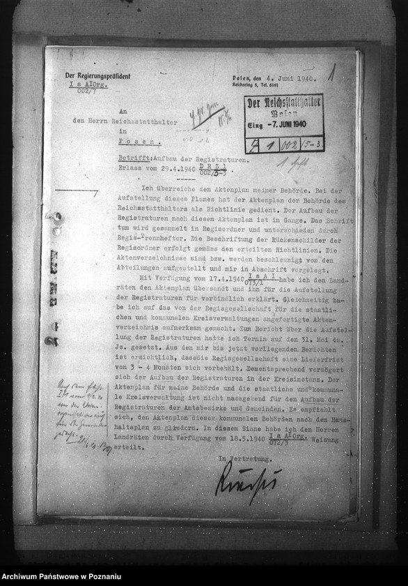 Obraz 5 z jednostki "Aufbau der Registraturen bei den Amtskommissaren"