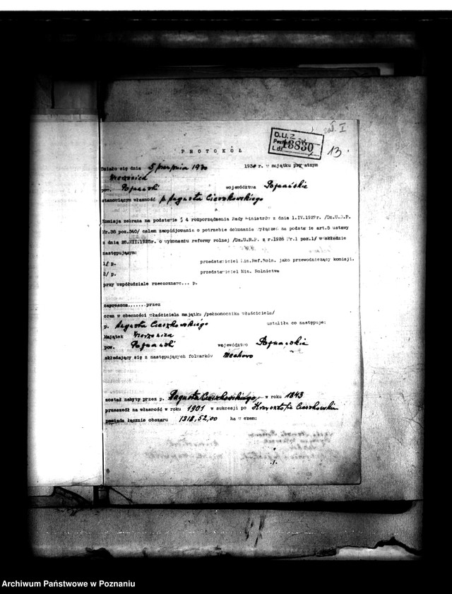 Obraz 17 z jednostki "Majątek Wierzenica powiatu poznańskiego wyłączenie z art. 4 i 5 ustawy o reformie rolnej August Cieszkowski"