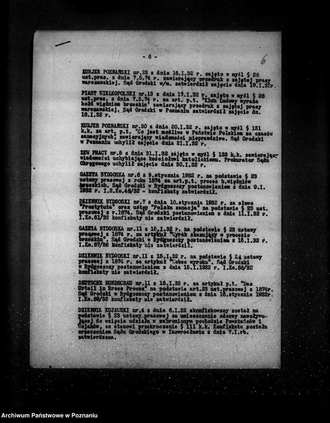 Obraz 10 z jednostki "Sprawozdanie prasowe za miesiące styczeń-kwiecień czerwiec- grudzień 1932 r."