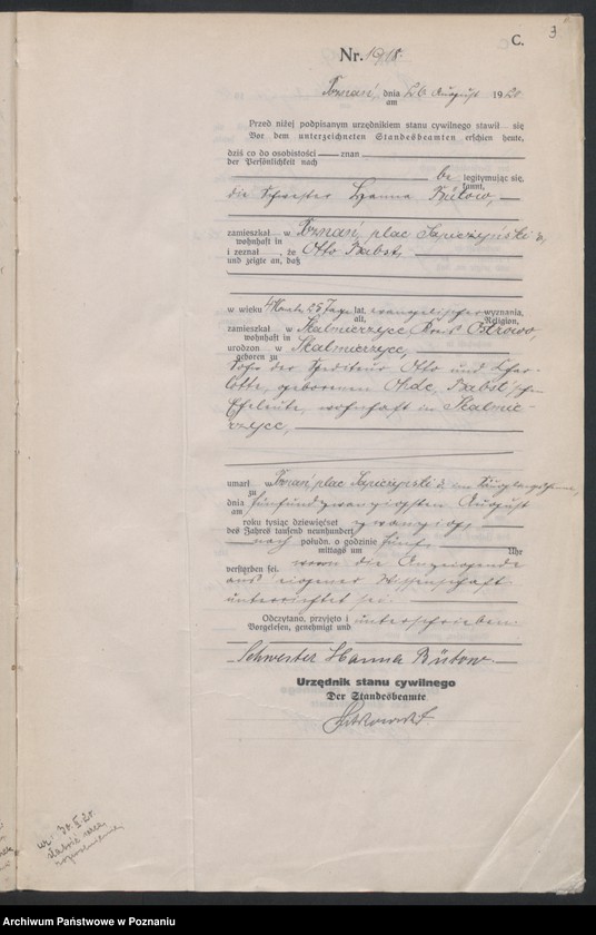 Obraz 5 z jednostki "Księga miejscowa zgonów tom IV [Rejestr główny zgonów]"