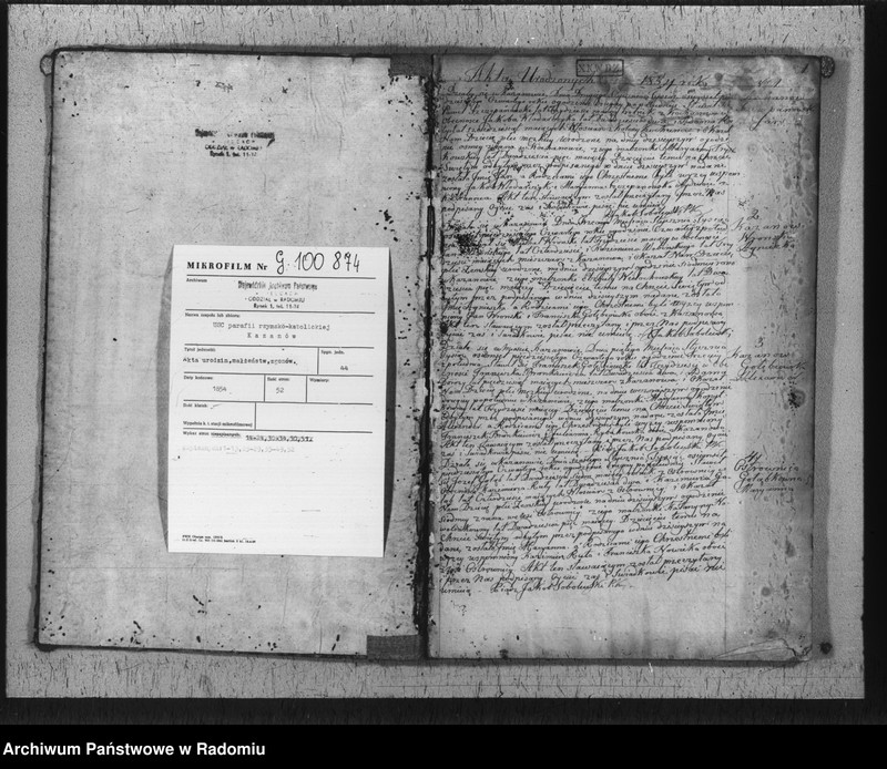 Obraz 6 z jednostki "Duplikat urodzonych, zaślubionych i zmarłych parafii Kazanów na rok 1854"