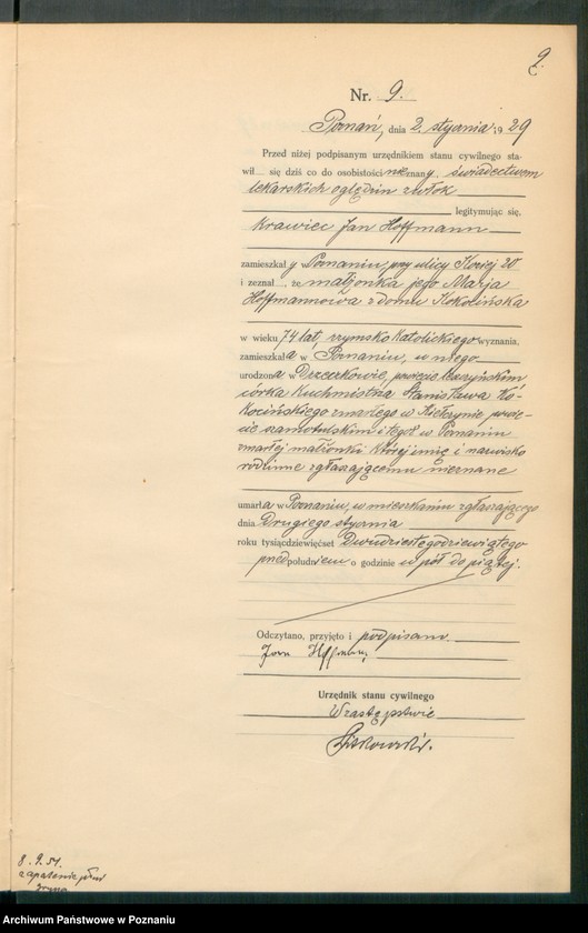 Obraz 11 z jednostki "Księga miejscowa zgonów tom I [Rejestr główny zgonów]"