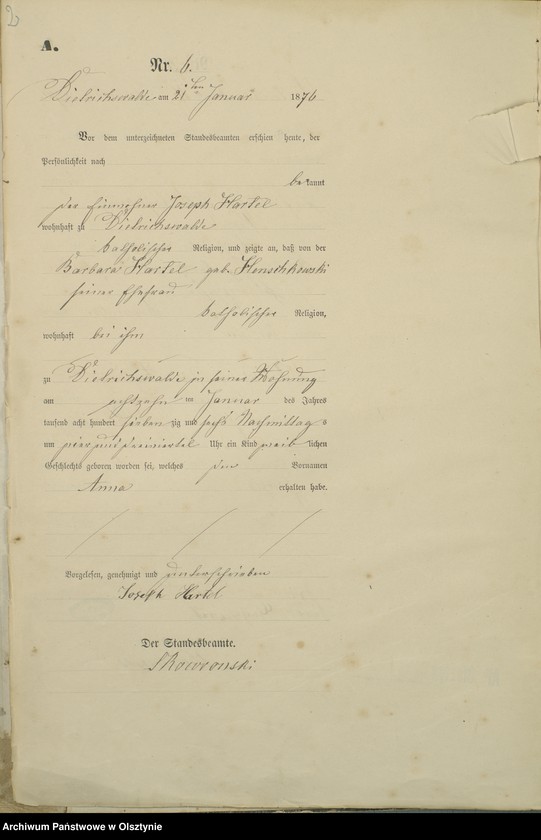 Obraz z jednostki "Geburts-Haupt-Register Nr 5 - 8 i 15 - 82"