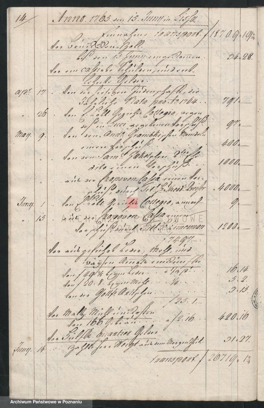 Obraz 16 z jednostki "Quartalrechnungen der Stadt Lissa; język niemiecki"