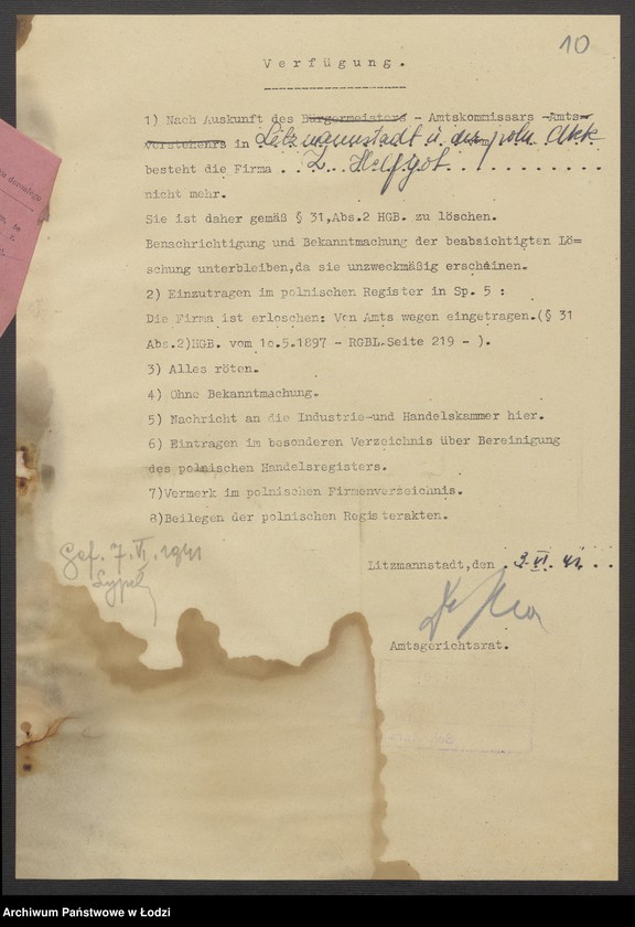 Obraz 12 z jednostki "Zelig Helfgott- sprzedaż towarów manufakturowych"