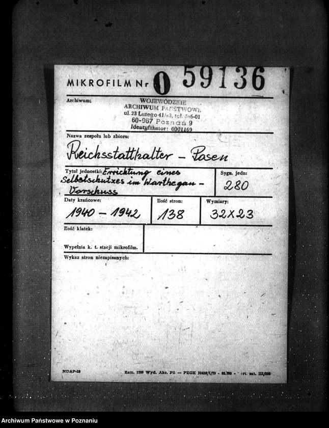 Obraz 2 z jednostki "Errichtung eines Selbstschutzes im Warthegau- Vorschuss"