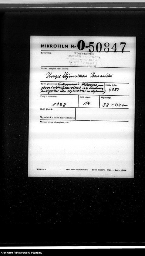 Obraz 2 z jednostki "Cukrownia Witaszyce pow. jarociński /pozwolenie na budowę budynku dla wytwórni acetylenu/"