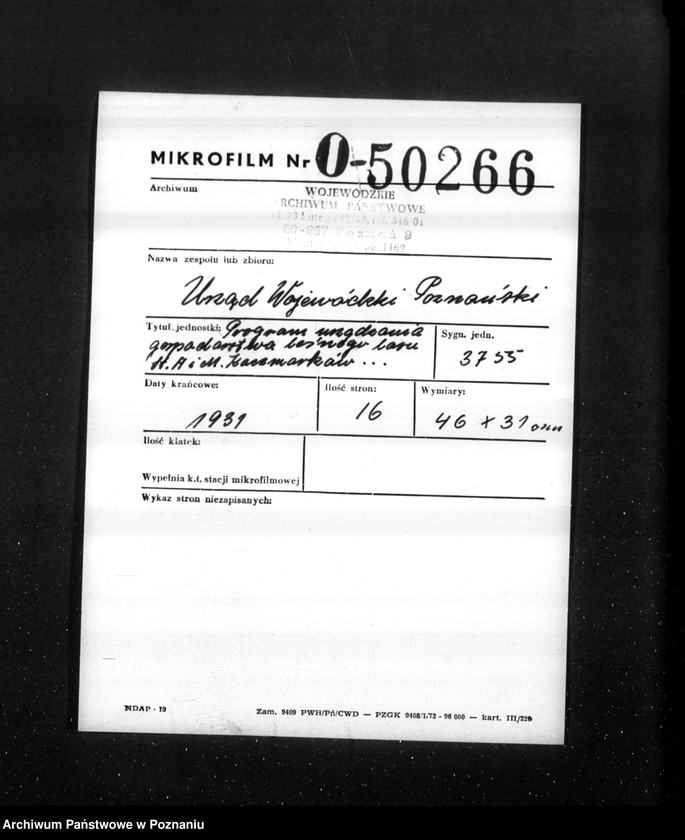 Obraz 2 z jednostki "Program urządzenia gospodarstwa leśnego lasu St. A i M Kaczmarków w gminie Gołuski powiat poznański 1930-1940"