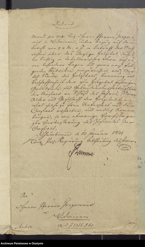 image.from.unit.number "Nachweisung von dem Hospital und der Kirche Armen Casse bey der Königliche Kirche Widminnen"