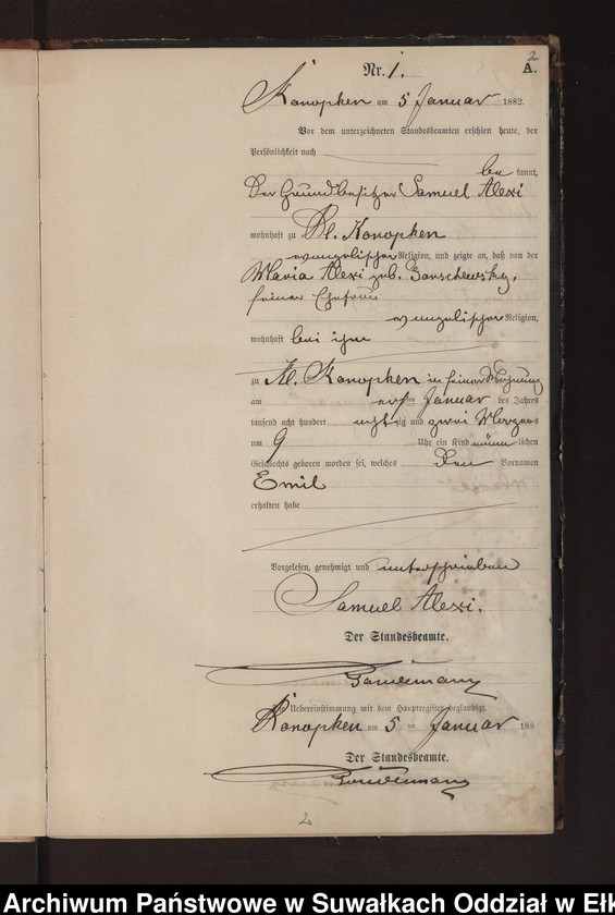 image.from.unit.number "Geburts-Neben-Register des Preussischen Standes-Amtes Gr. Konopken Kreis Loetzen"