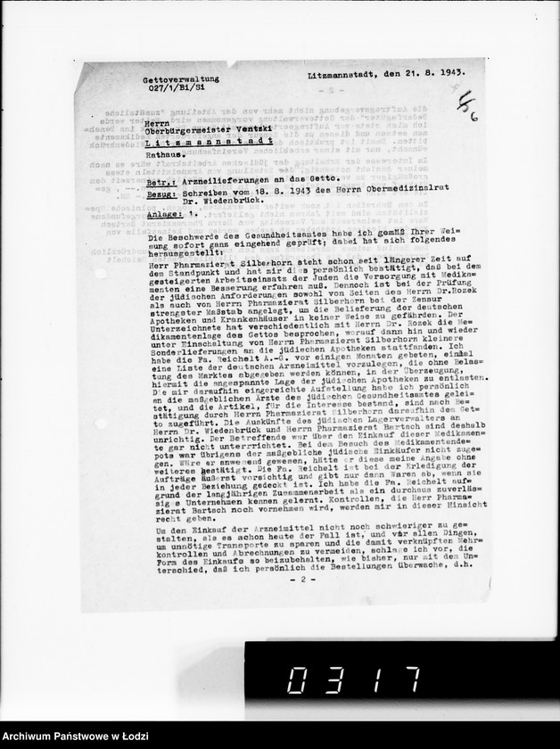 Obraz 10 z jednostki "Belieferung des Gettos mit Medikamenten"