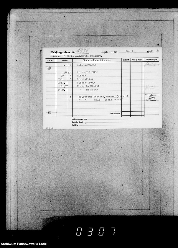 Obraz 15 z jednostki "Kripo 1801-2000 [Kartoteka skonfiskowanego majątku ruchomego u Żydów]"
