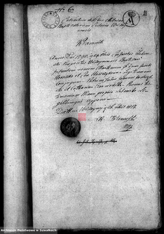 image.from.unit.number "Annexa do Akt Małżeństwa z Gminy Filipowskiey w Roku 1818"