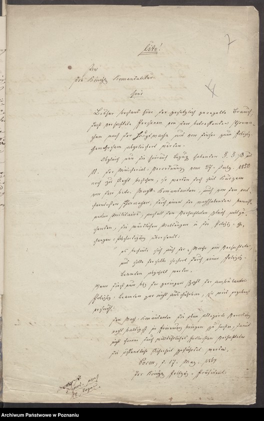 image.from.unit.number "Briefwechsel mit dem Oberpräsidenten, dem Ministerium des Innern und der Regierung betr. die allgemeine politische Lage"