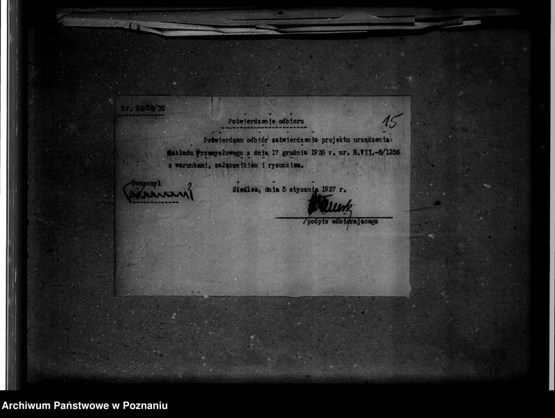 Obraz 20 z jednostki "Zatwierdzenie zakładu przemysłowego tartaku/ Zarząd Dóbr Ign. Mielżyńskiego w Chobienicach powiat wolsztyński"