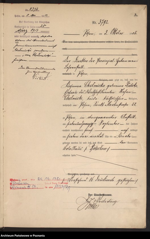 Obraz 13 z jednostki "Księga miejscowa urodzeń tom VIII"