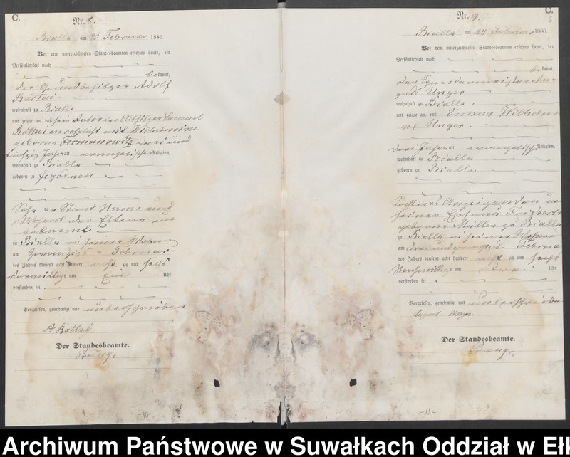 image.from.unit.number "Sterbe-Haupt-Register des Königlichen Preussischen Standes-Amtes Bialla Kreis Johannisburg"