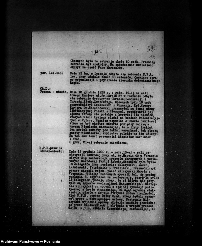 Obraz 18 z jednostki "Sprawozdanie sytuacyjne miesięczne za miesiąc grudzień 1929 r. działy I-IV"