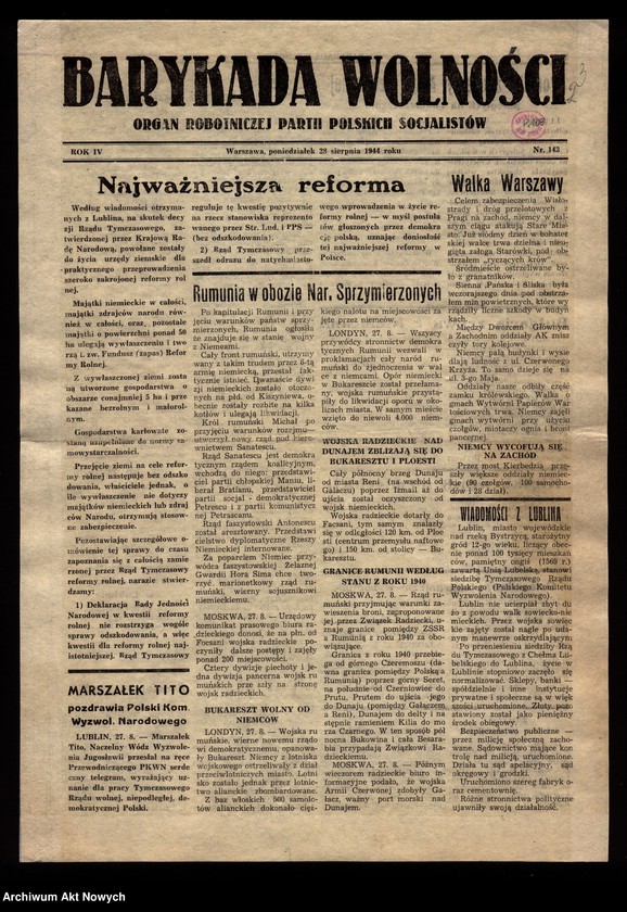image.from.collection.number "Powstanie warszawskie w prasie konspiracyjnej111"