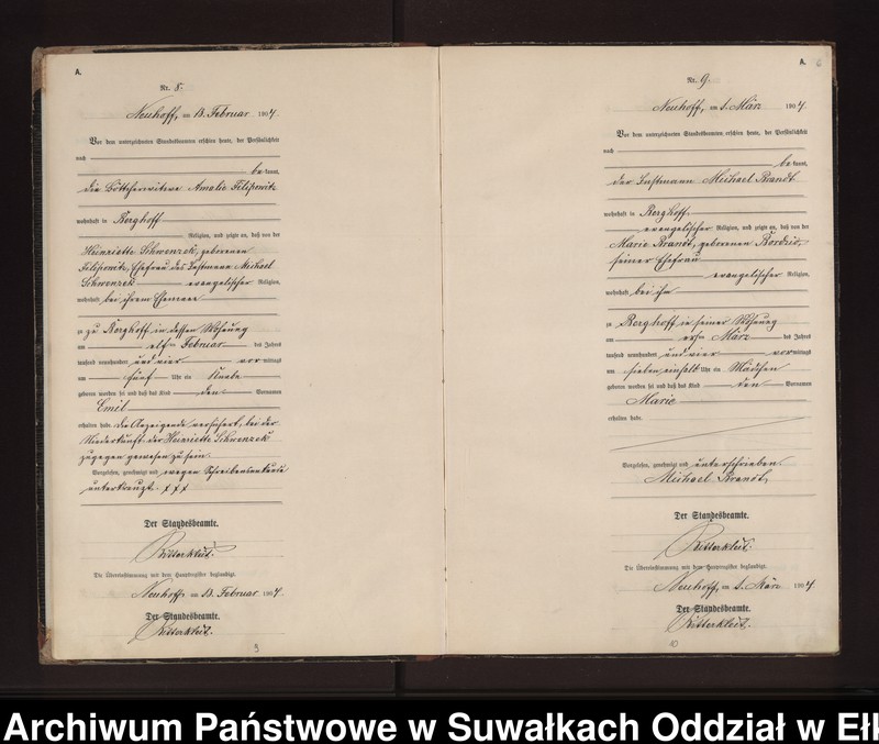 image.from.unit.number "Geburts-Neben-Register des Preussischen Standes-Amtes Neuhoff Kreis Loetzen"