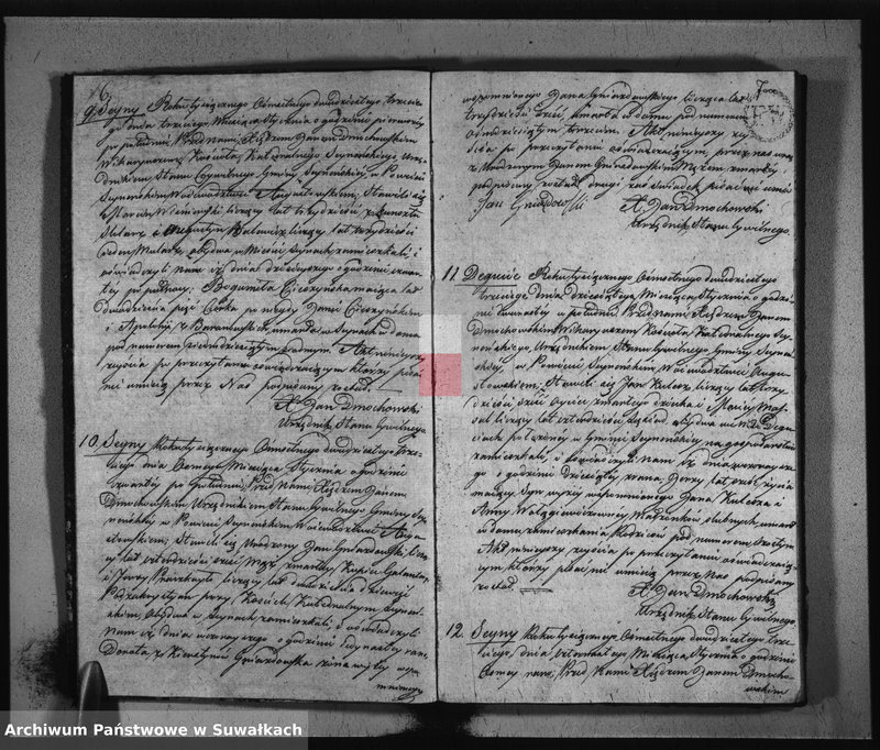 image.from.unit.number "Akta zmarłych gminy seyneńskiey w roku 1823."