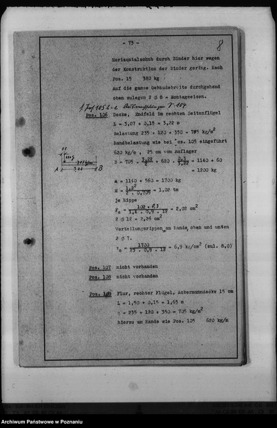 Obraz 12 z jednostki "Stadtische Berechnung. Dienstwohngebäude des Reichsstatthalters Posen"