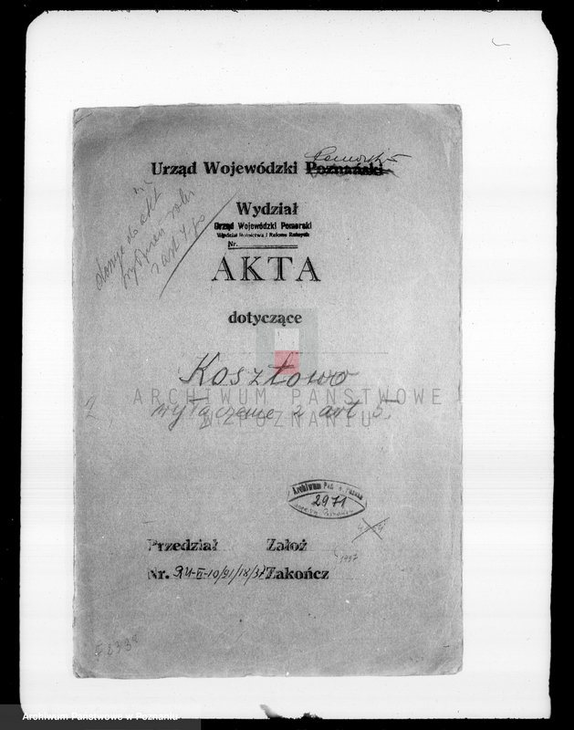 Obraz 4 z jednostki "Majątek Kosztowo powiatu wyrzyskiego wyłączenie z art. 5 ustawy o wykonaniu reformy rolnej"