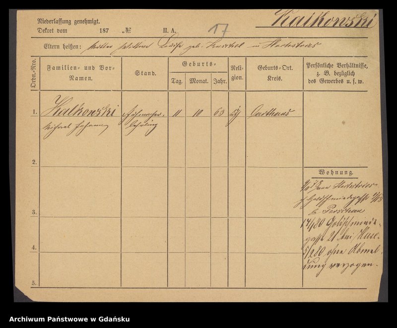 image.from.unit.number "Karty meldunkowe: Kalkoff - Kallweit"